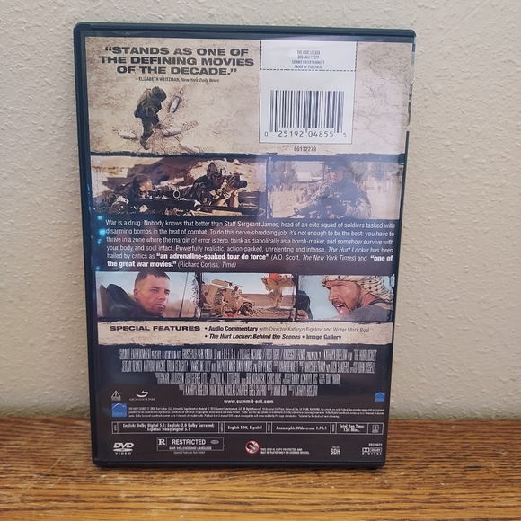 The Hurt Locker (DVD, 2009) Pre-Owned Tested Working Great Condition Great Movie - Picture 2 of 2
